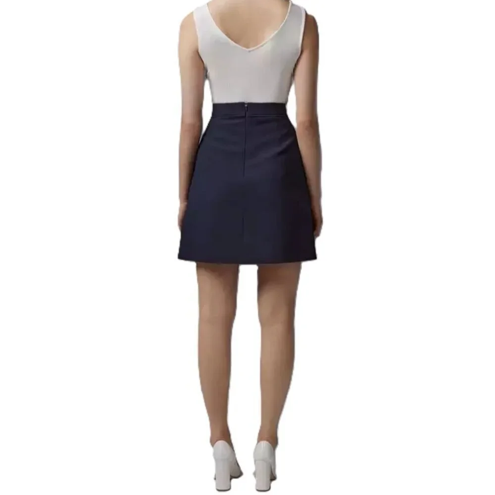 LK Bennett Black Crepe Mini Pencil Skirt Sz 8 (IT 44)